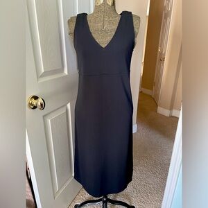 Vintage DKNY Black Midi Tank Dress V-Neck Sleeveless Y2K Minimalist Basic Size M